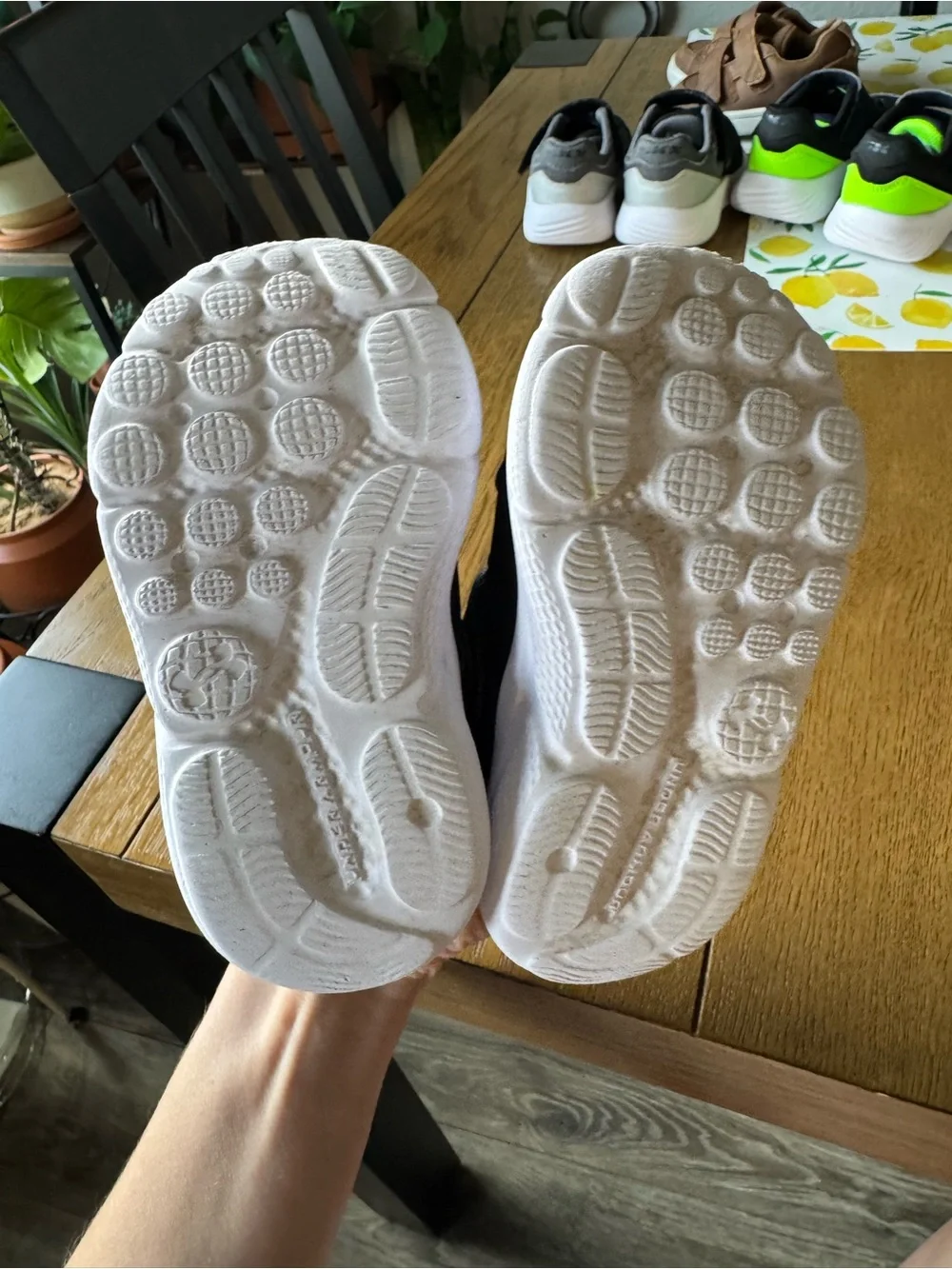 Under Armour Baby Toddler Black and White Velcro Sneakers